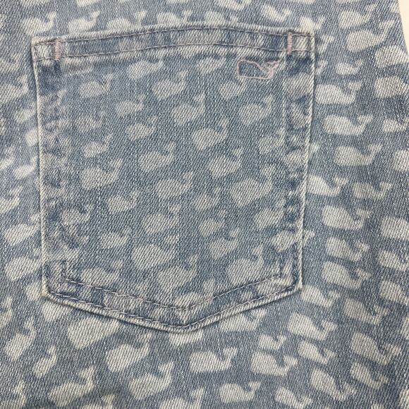 Vineyard Vines Saylor Light Wash All Over Whale Logo Skinny Jeans Big Girls 14 - Picture 5 of 9